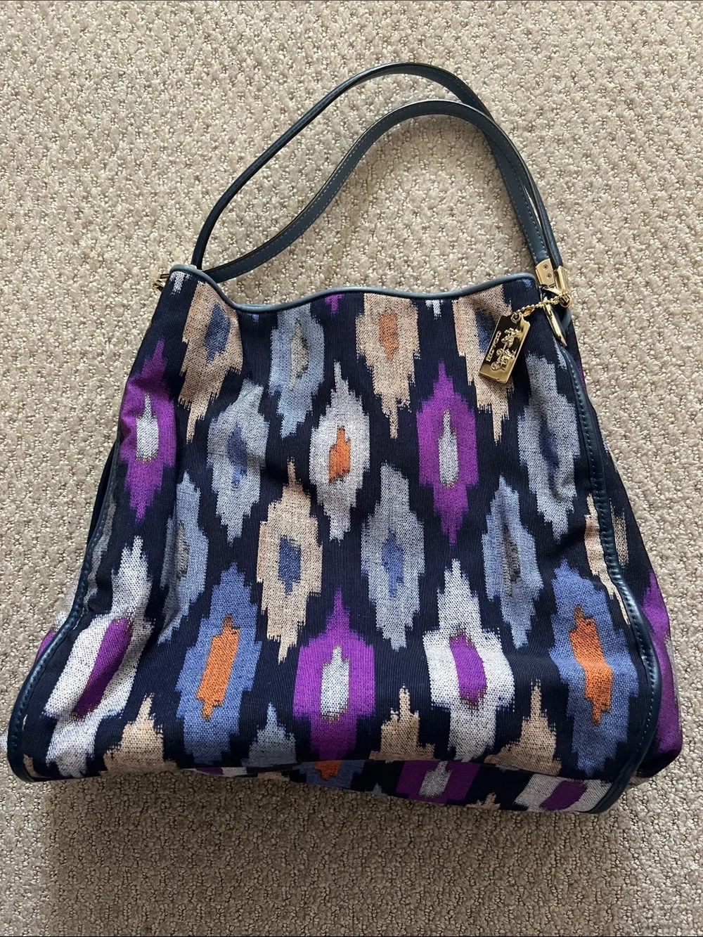 Coach Madison Phoebe Ikat Print Large Shoulder Bag Hobo 30803